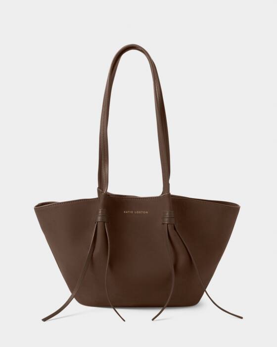 Celina Small Suedette Tote Bag - Chocolate