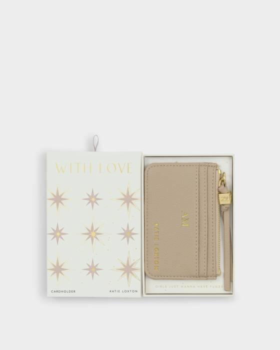 Gift Boxed Coin & Card Holder - Light Taupe