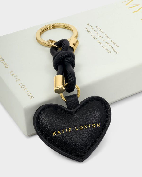 Key To My Heart Boxed Keyring- Black