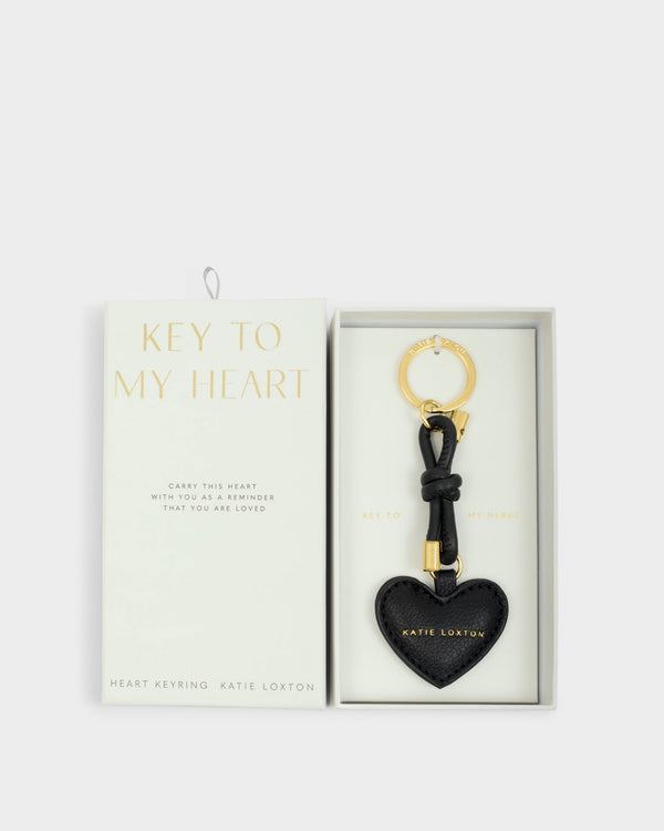 Key To My Heart Boxed Keyring- Black