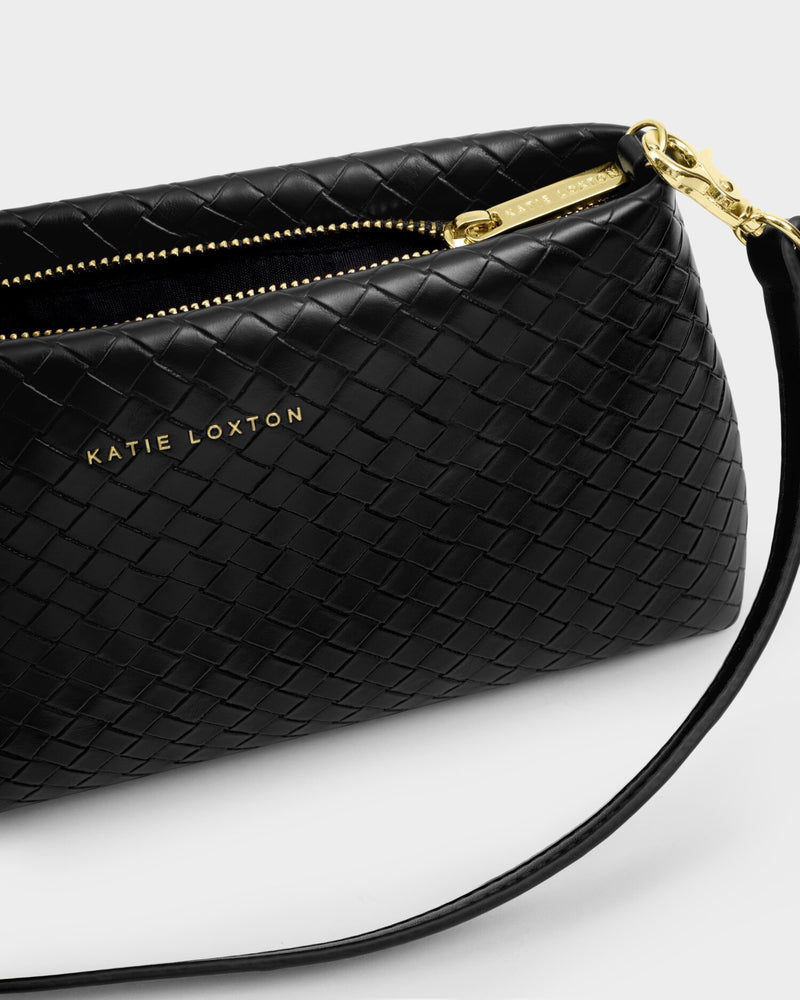 Nova Woven Texture Clutch - Black