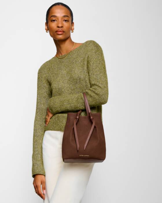 Celina Suedette Bucket Bag - Chocolate