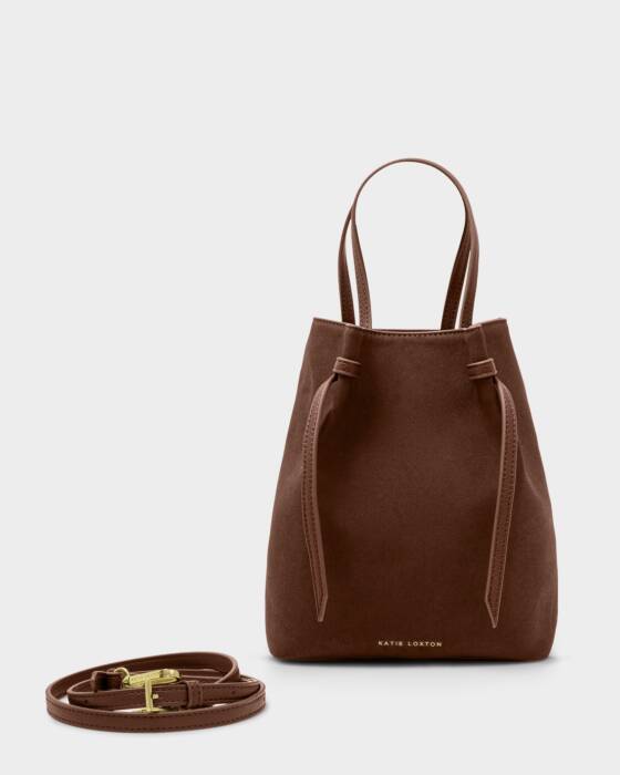 Celina Suedette Bucket Bag - Chocolate