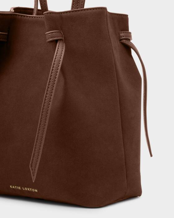 Celina Suedette Bucket Bag - Chocolate