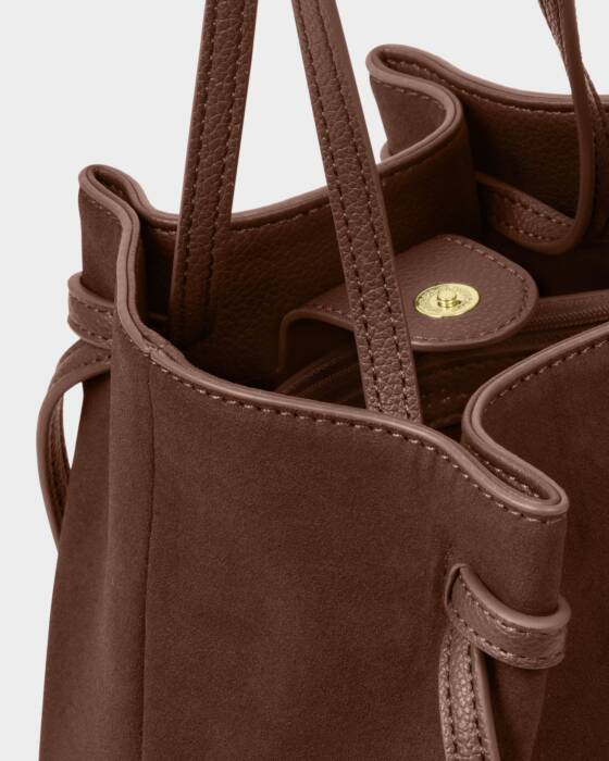 Celina Suedette Bucket Bag - Chocolate