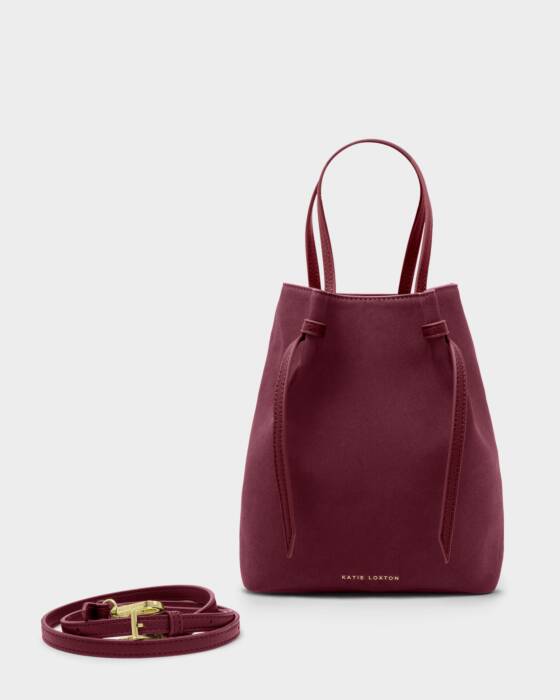 Celina Suedette Bucket Bag - Cherry