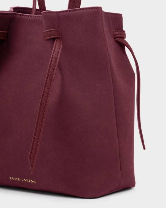 Celina Suedette Bucket Bag - Cherry