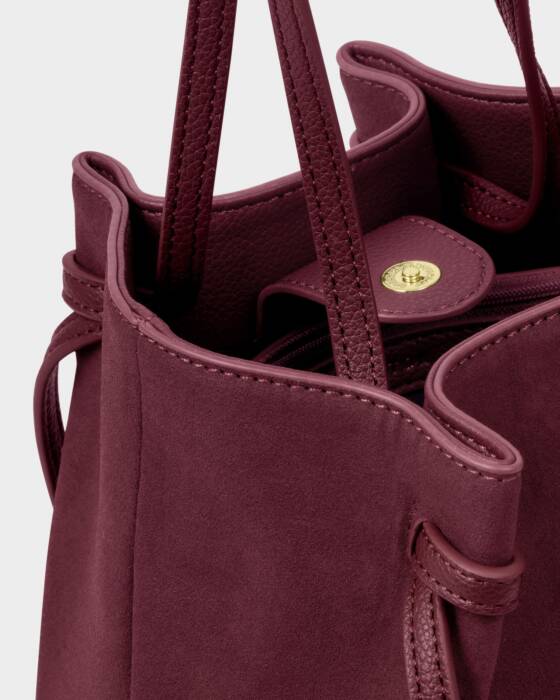 Celina Suedette Bucket Bag - Cherry