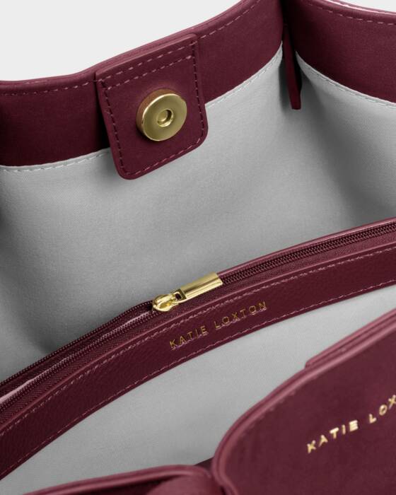 Celina Small Suedette Tote Bag - Cherry