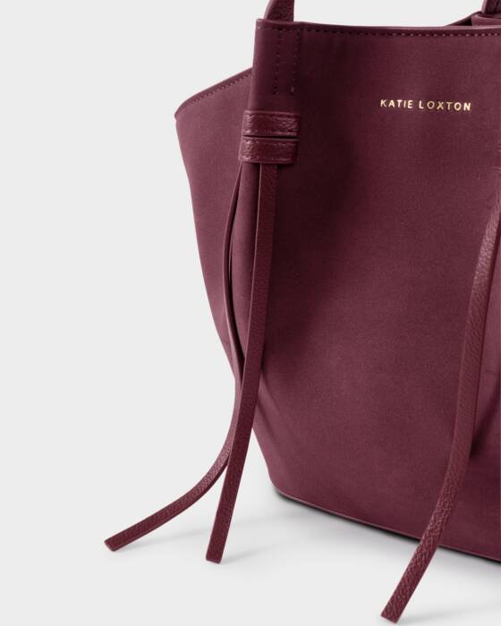 Celina Small Suedette Tote Bag - Cherry