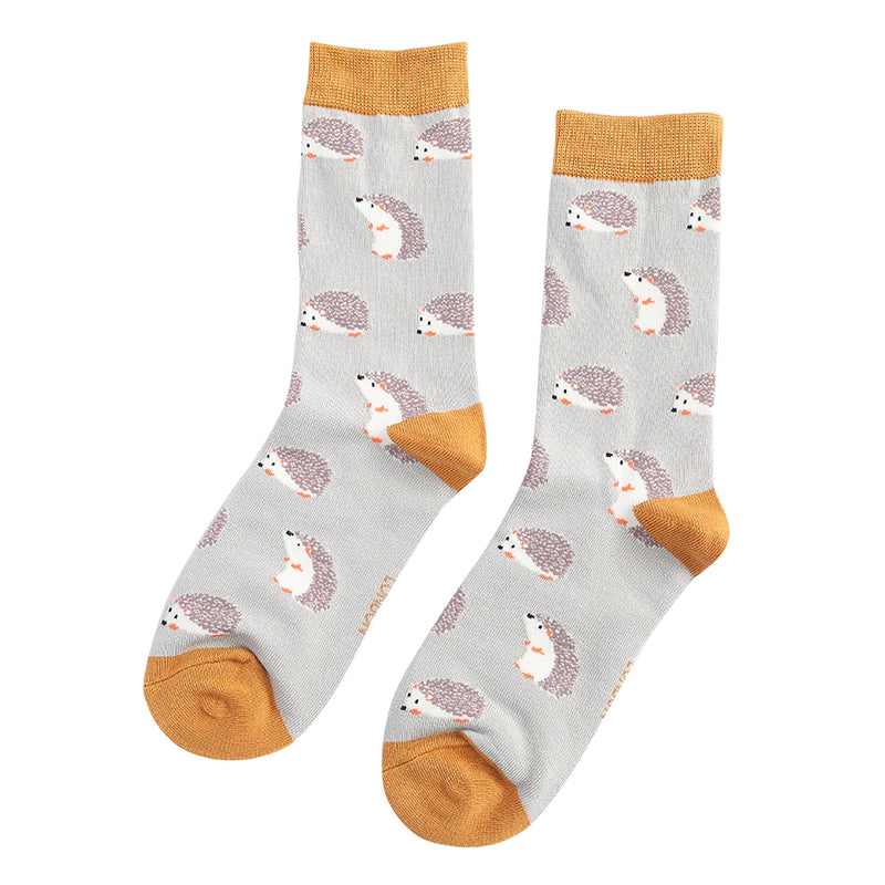 Hedgehog Bamboo Socks - Silver