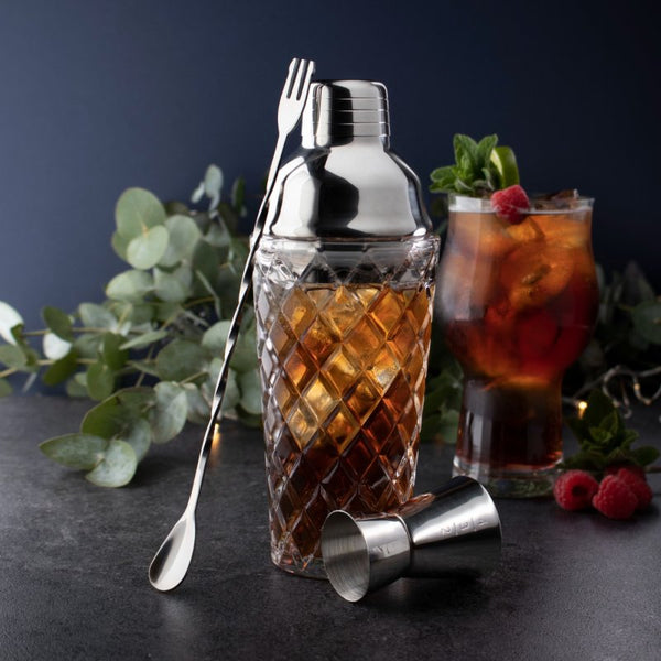 Taproom Embossed Glass 3 Piece Cocktail Set