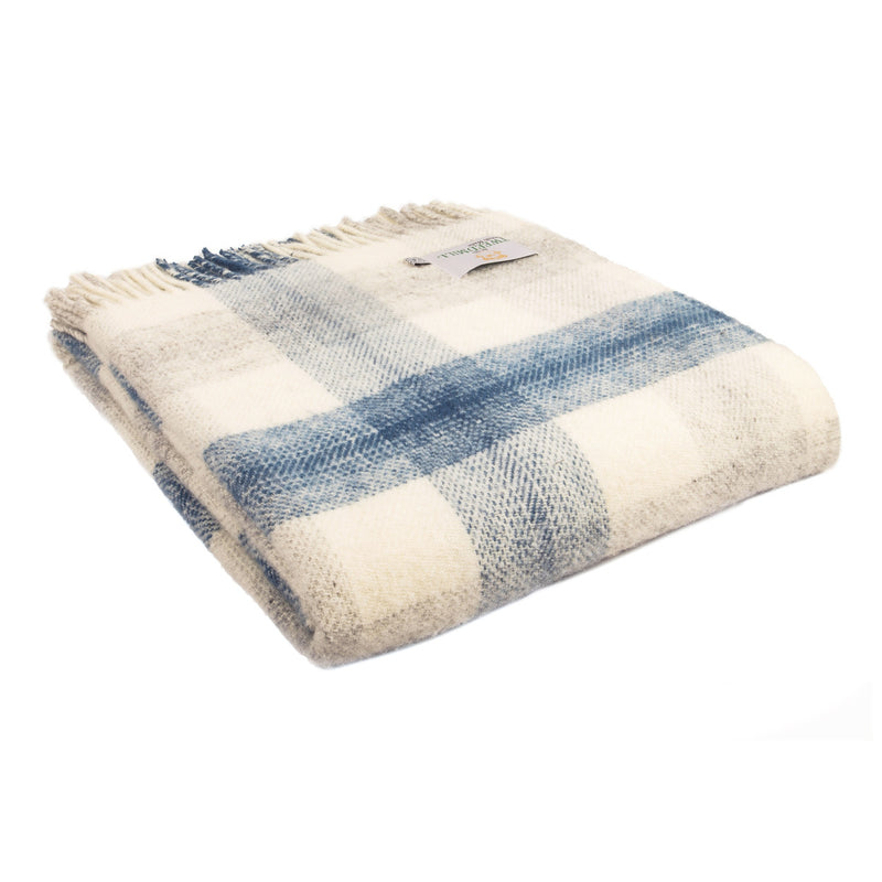 Meadow Check Ink Wool Throw