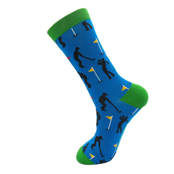 Mr Heron Golfers Socks -Blue