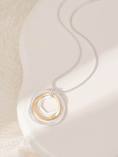 Sliver & Gold Circles  Necklace