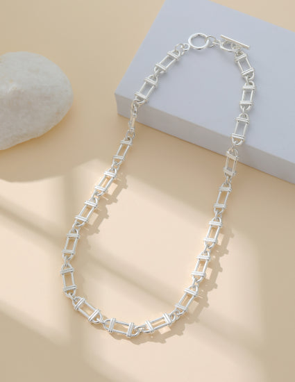 Silver Square Necklace