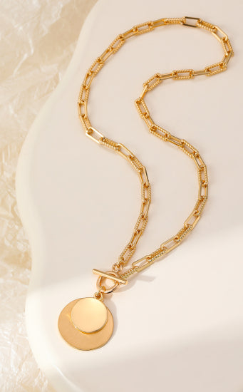 Gold Circles Chain Necklace