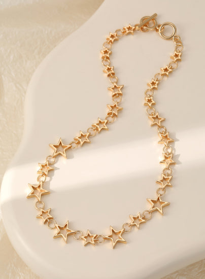 Gold Multi Stars Necklace