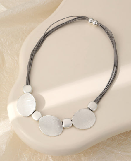 Silver Pebble Rope Necklace