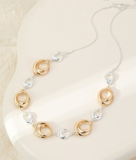 Silver & Gold Circles Necklace