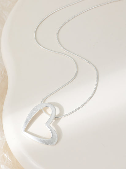 Short Silver Heart Necklace