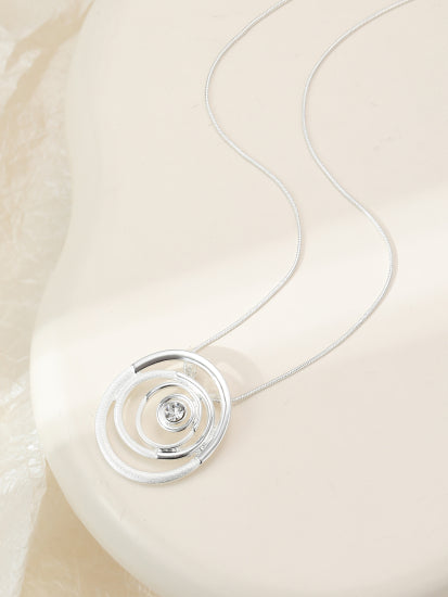Sliver Circles Cubic Zirconia Necklace
