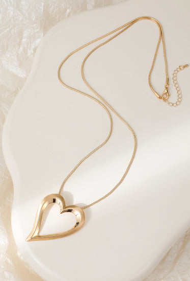 Long Gold Heart Necklace