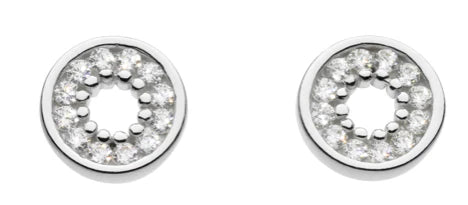 Cubic Zirconia Open Circle Stud Earrings
