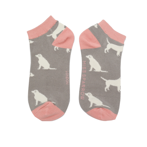 Labradors Trainer Socks - Mid Grey