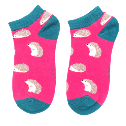 Hedgehog Trainer Socks - Hot Pink
