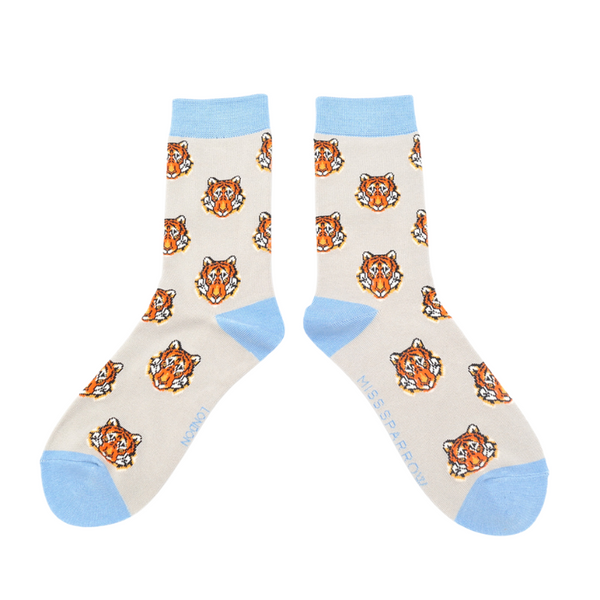 Miss Sparrow Tigers Socks -Silver