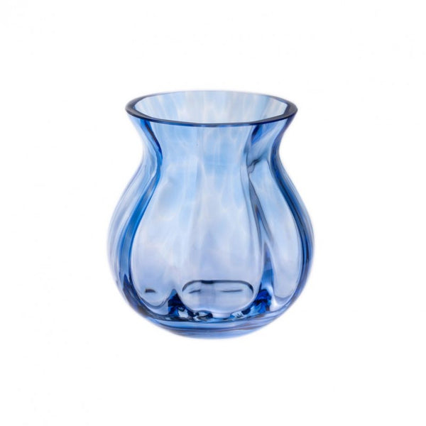 Artisan Round Iron Vase - Blue
