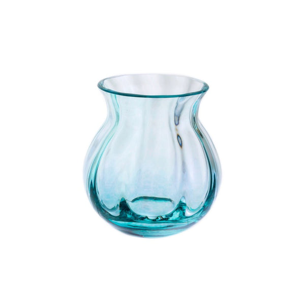 Artisan Round Iron Vase - Teal