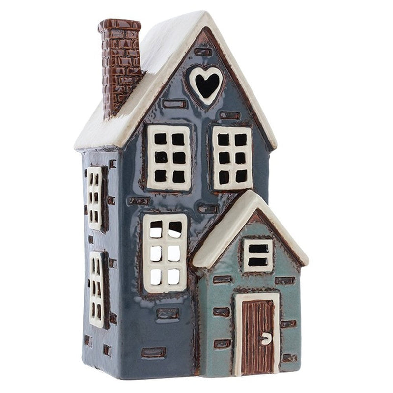 Village Pottery Porch House Tealight Holder - Navy