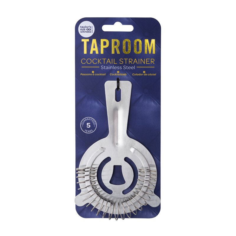 Taproom Stainless Steel Hawthorne Cocktail Strainer