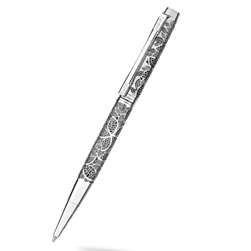 Etch Filigree Leaf Chrome Ballpoint Pen