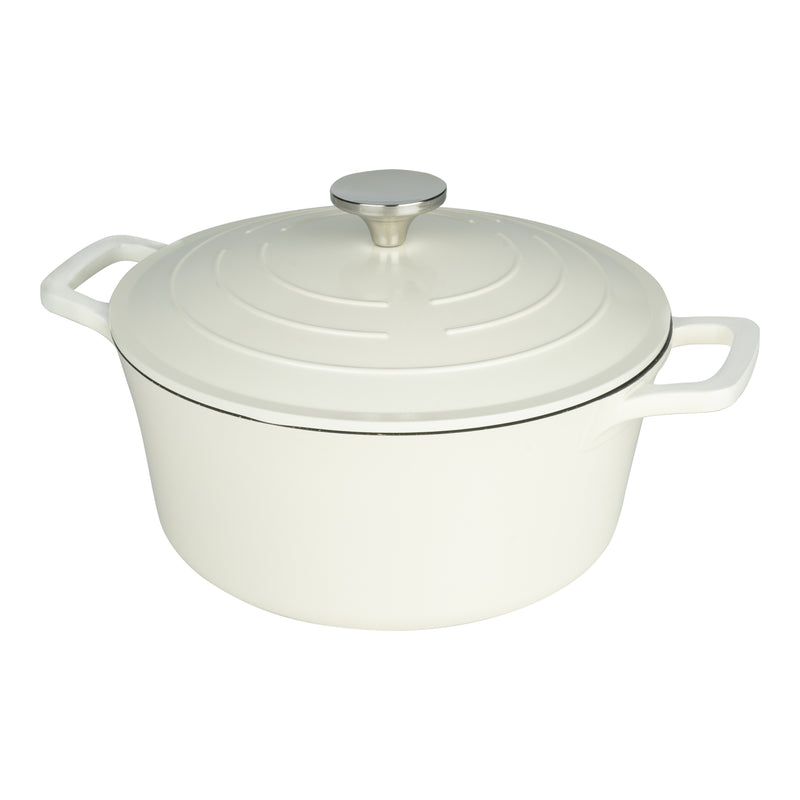 Cast Aluminium Casserole Dish 24cm 5L - Cream