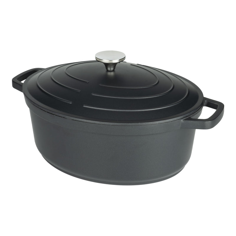 Cast Aluminium Oval Casserole Dish 31cm 5.8L - Black