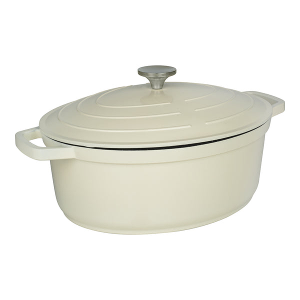 Cast Aluminium Oval Casserole Dish 32cm 5.8L - Cream