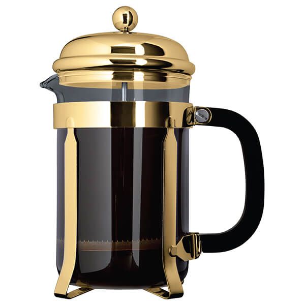 Cafe Ole Classic Cafetiere, Gold Plated Finish- 12 Cups