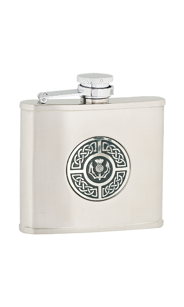 Celtic & Thistle Stainless Steel Hip Flask