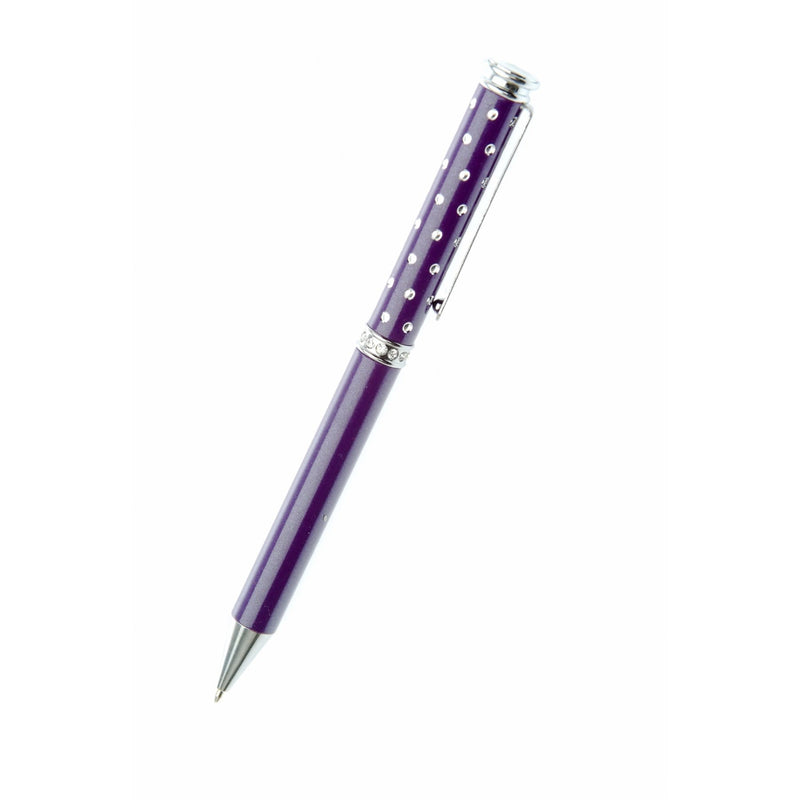 Purple Crystal Barrel Ballpoint Pen