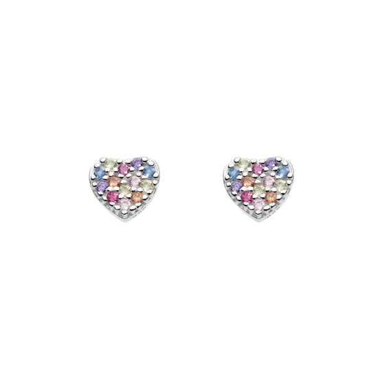 Small Rainbow Heart Earrings