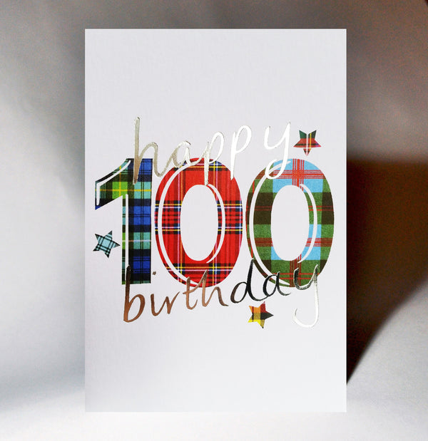 100th Tartan Birthday Card