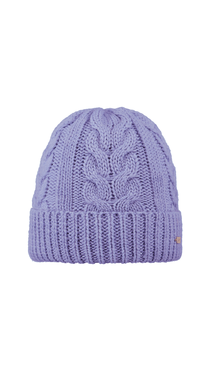 Zira Cable Knitted Beanie- Purple
