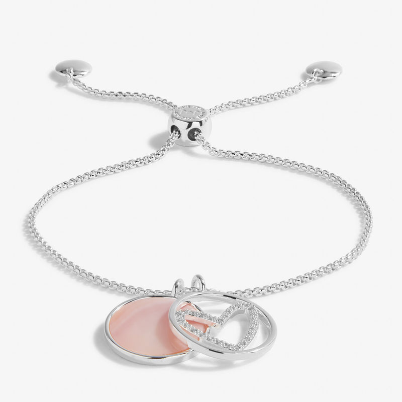 Perla Pink Mother Of Pearl Silver Heart Bracelet
