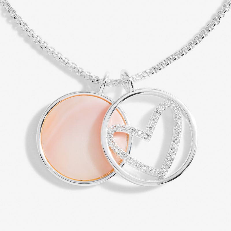 Perla Pink Mother Of Pearl Silver Heart Bracelet