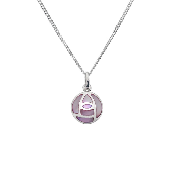 Pink Mother Of Pearl Rose Pendant