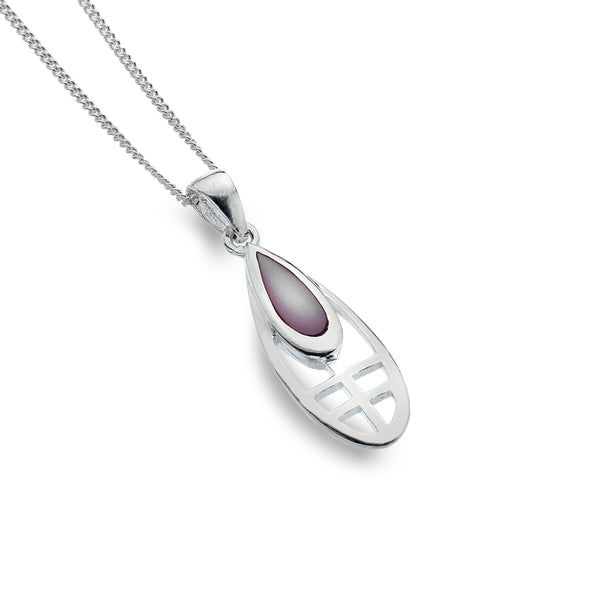 Mother Of Pearl Pink Tulip Necklace