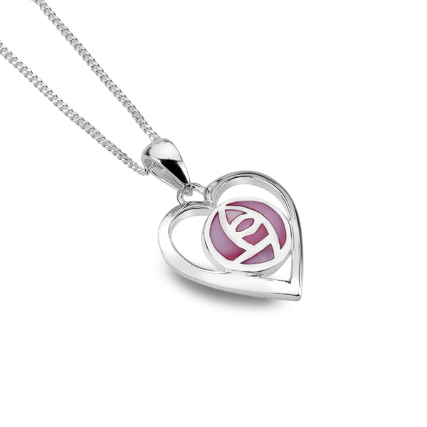 Mother of Pearl Rose Heart Pendant